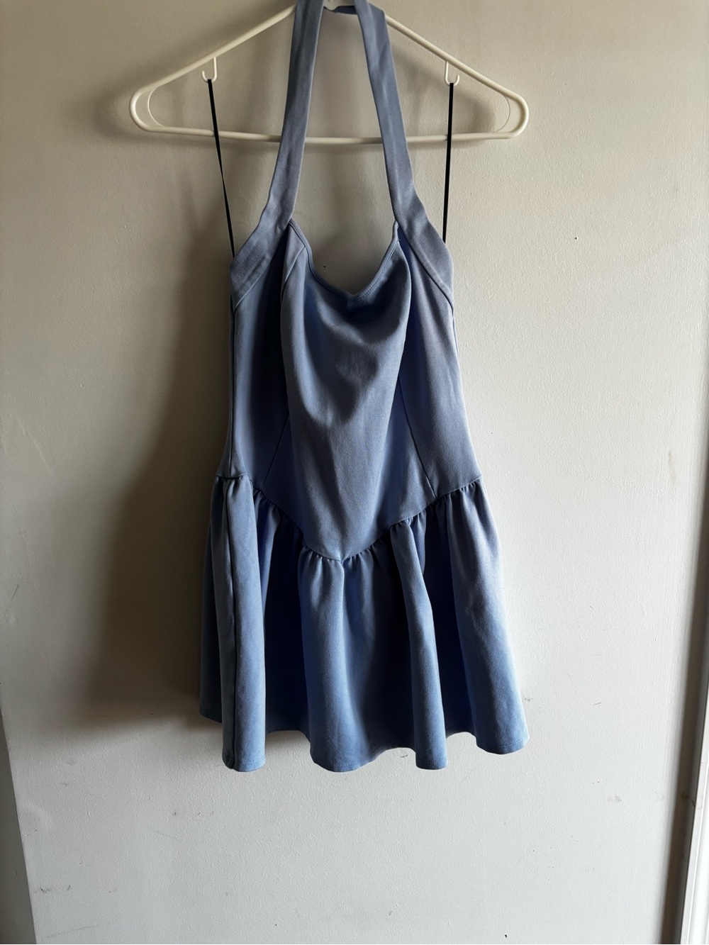 Womenโs Blue Halter Chemise Dress